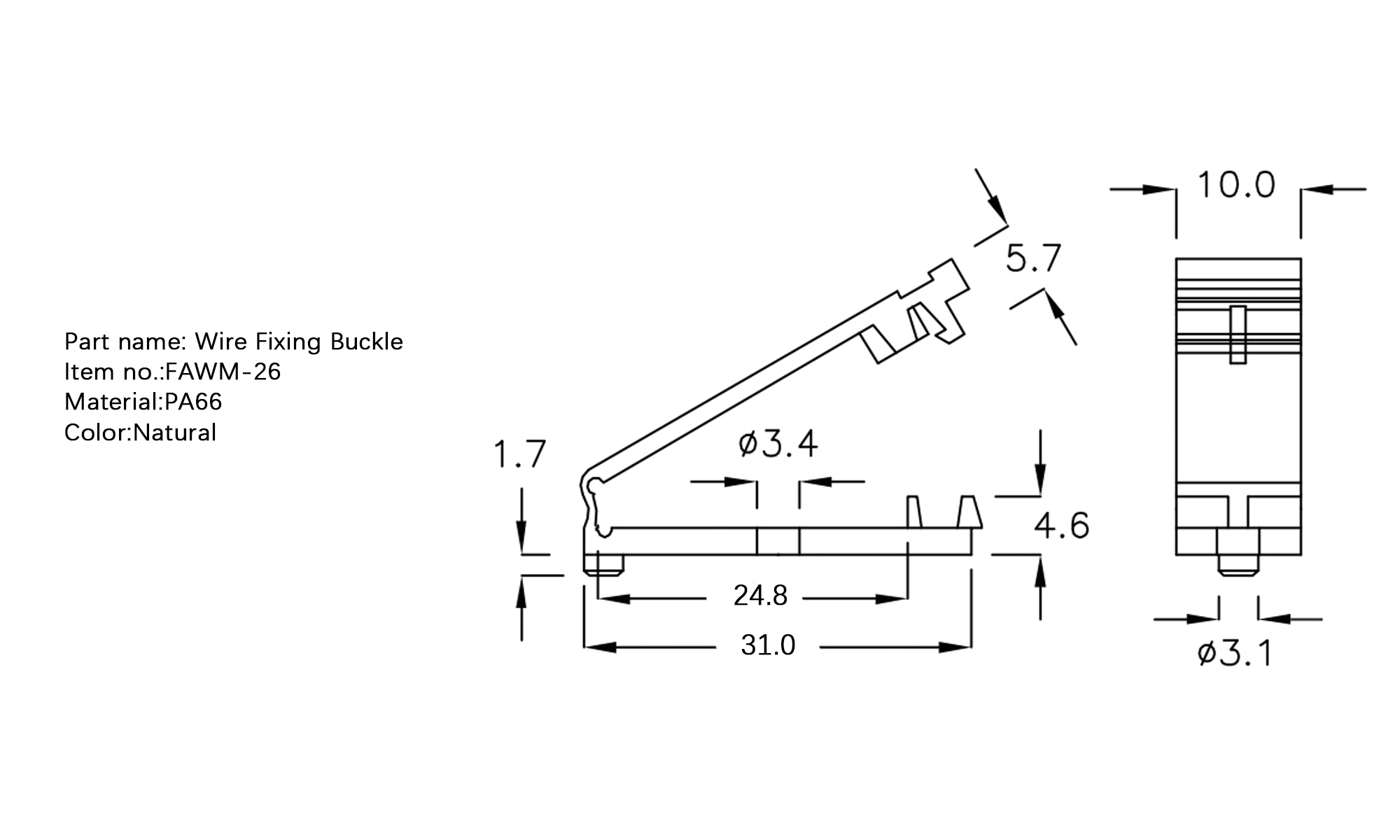 Wire Fixing Buckle FAWM-26